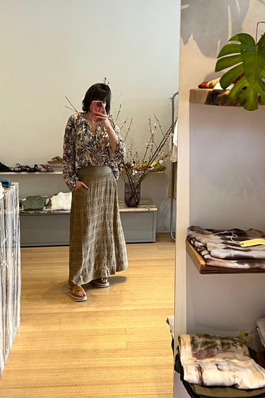 A103 Textural Skirt in Mustard-Skirt-Transit-Debs Boutique